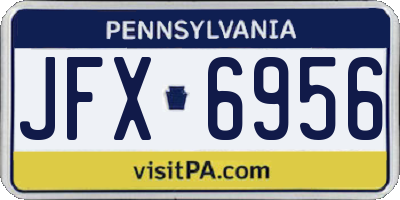 PA license plate JFX6956