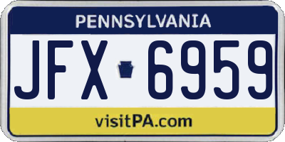 PA license plate JFX6959