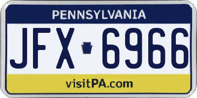 PA license plate JFX6966