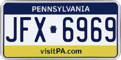 PA license plate JFX6969