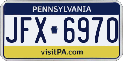 PA license plate JFX6970