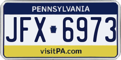 PA license plate JFX6973