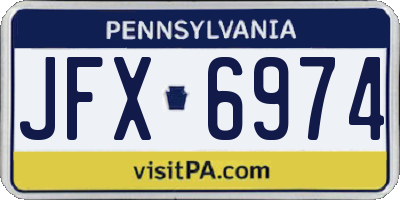 PA license plate JFX6974