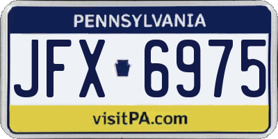 PA license plate JFX6975