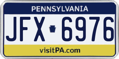 PA license plate JFX6976