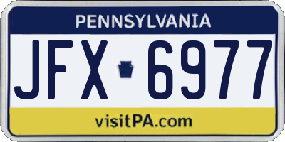 PA license plate JFX6977