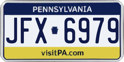 PA license plate JFX6979