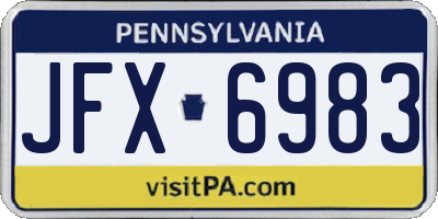 PA license plate JFX6983