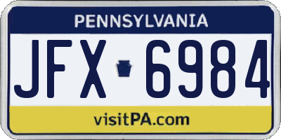 PA license plate JFX6984