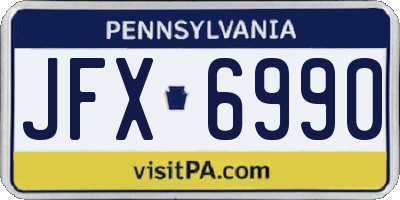 PA license plate JFX6990