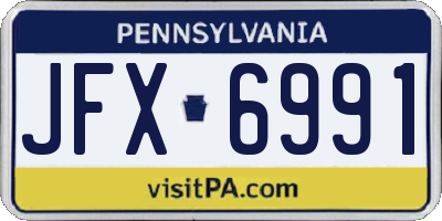 PA license plate JFX6991
