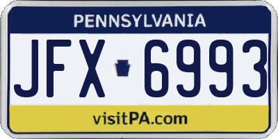 PA license plate JFX6993