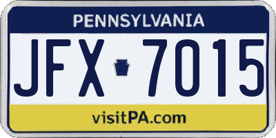 PA license plate JFX7015