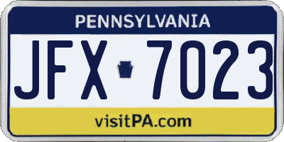 PA license plate JFX7023