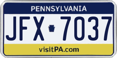 PA license plate JFX7037