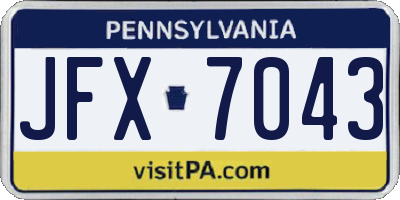 PA license plate JFX7043