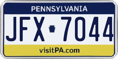 PA license plate JFX7044