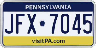 PA license plate JFX7045
