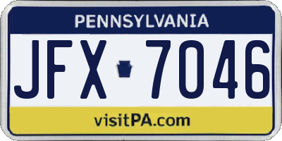 PA license plate JFX7046