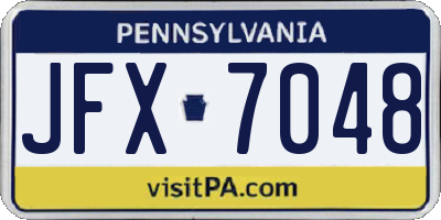 PA license plate JFX7048