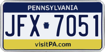 PA license plate JFX7051