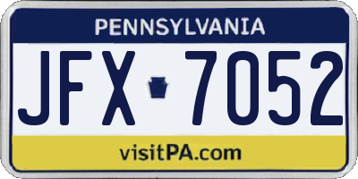 PA license plate JFX7052