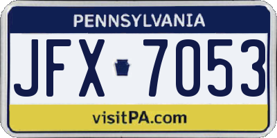 PA license plate JFX7053
