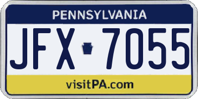 PA license plate JFX7055