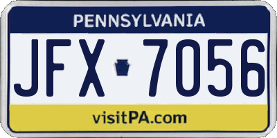 PA license plate JFX7056