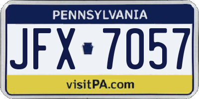 PA license plate JFX7057