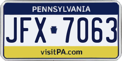 PA license plate JFX7063