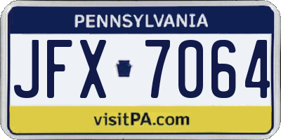 PA license plate JFX7064