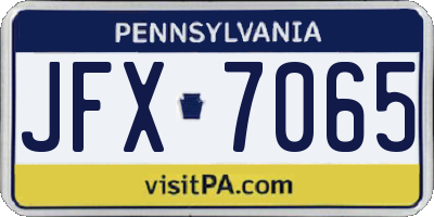 PA license plate JFX7065