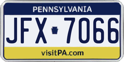 PA license plate JFX7066