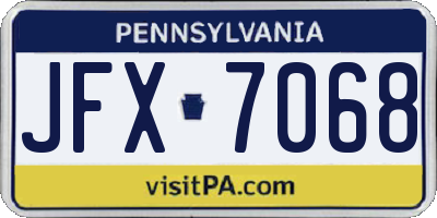 PA license plate JFX7068