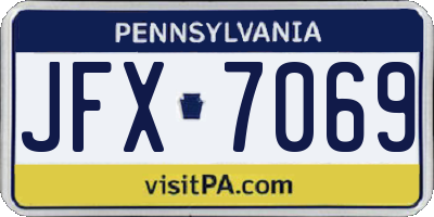 PA license plate JFX7069