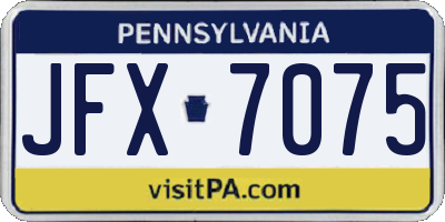 PA license plate JFX7075