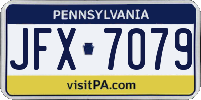 PA license plate JFX7079