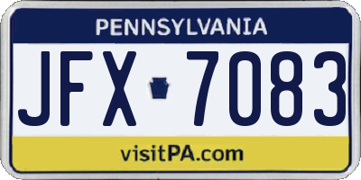PA license plate JFX7083