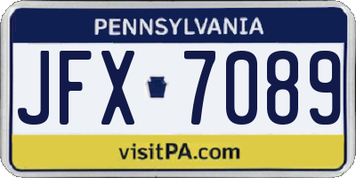 PA license plate JFX7089