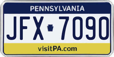PA license plate JFX7090