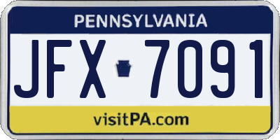 PA license plate JFX7091