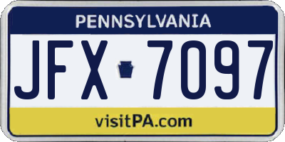 PA license plate JFX7097