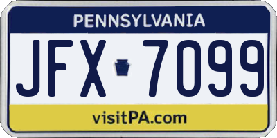 PA license plate JFX7099