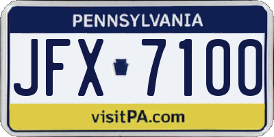 PA license plate JFX7100