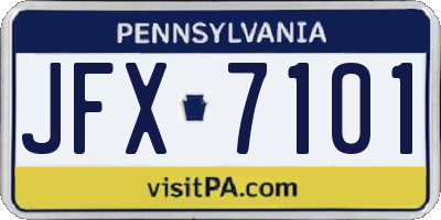 PA license plate JFX7101