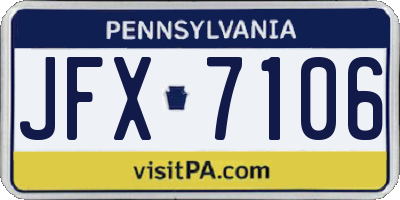 PA license plate JFX7106