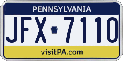 PA license plate JFX7110