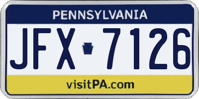 PA license plate JFX7126