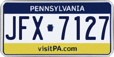 PA license plate JFX7127
